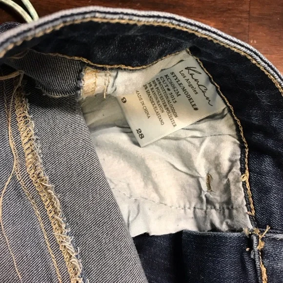 KanCan Blue Denim Frayed Hem Mini Skirt sz 28 - Picture 6 of 6